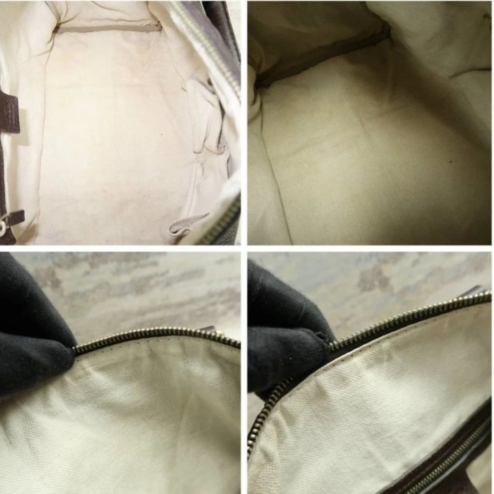 100% Authentic Gucci Boston Brown Leather Satchel Bag - Picture 9 of 12